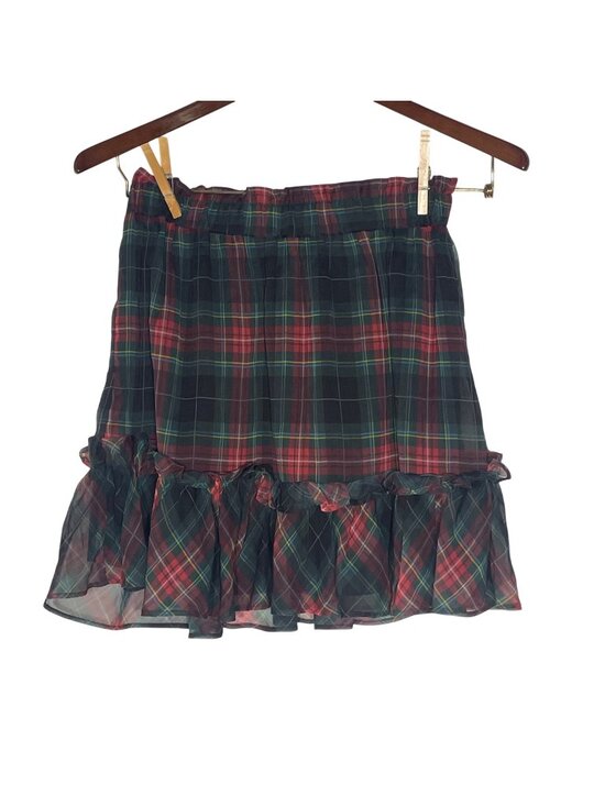 Vineyard Vines Dresses & Skirts - Vineyard Vines Tartan Plaid Ruffle Mini Skirt Sz MED Academia Preppy Holiday